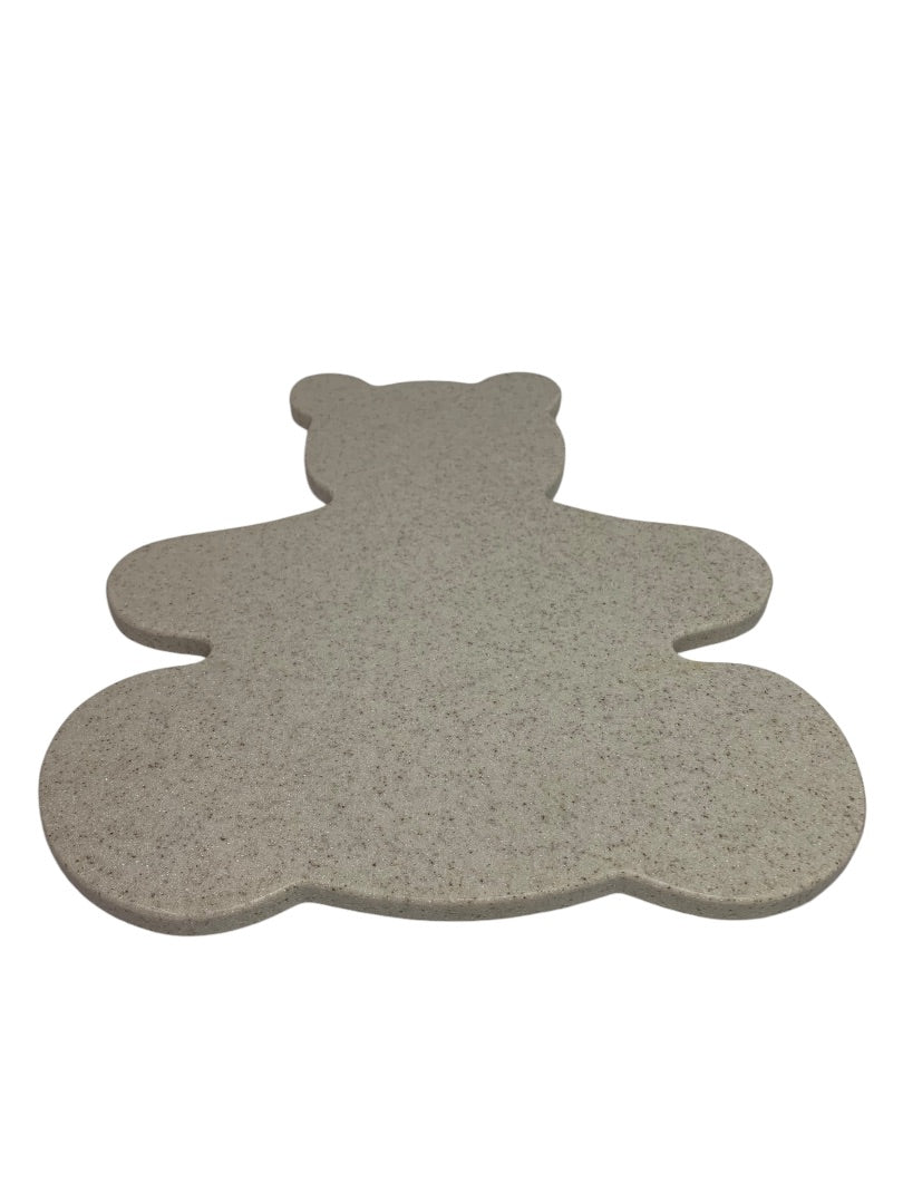 Teddy Bear Shape Corian Cutting Board Tan Speckled 14 Inch