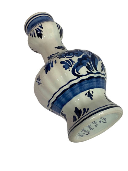 Vintage Delft Blue Handpainted Vase 8 Inch Holland