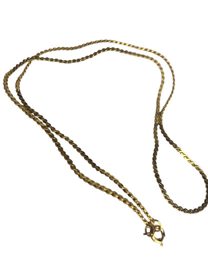 Goldtone Thin Chain Necklace 18 Inch Spring Clasp