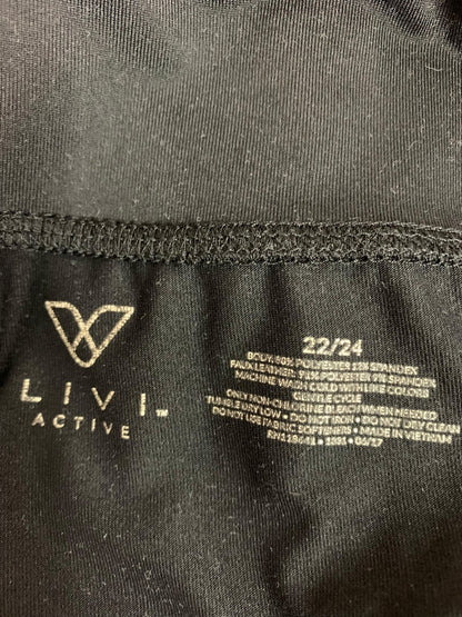 Size 22/24 Livi Active Womens Black Leggings Stash Pockets Plus Size