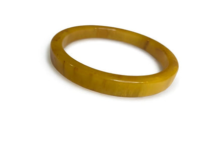 Vintage Bakelite Butterscotch Brown Bangle Bracelet Flat Sided Spacer