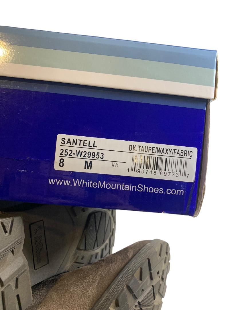 Size 8M Santell Womens Winter Boots Dark Taupe Fleece Lined