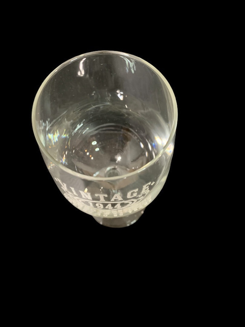 Etched Wine Glass "Vintage 1944 Aged to Perfection" Novelty 9 Inch