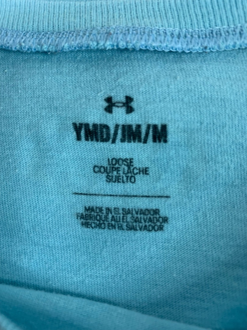 Medium Youth Under Armour Girls "Gymnast" Blue Tshirt Loose Fit