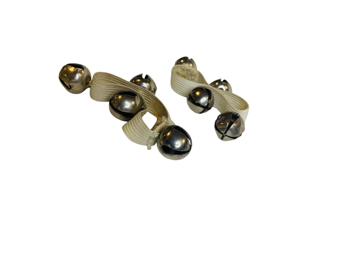 Set of 2 Child Vintage Jingle Bell Elastic Bracelets Costume Handmade Angel