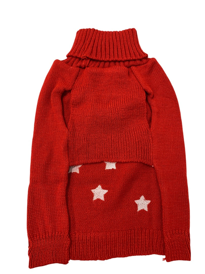 Medium Fashion Pet Dog Sweater New Red Sweater Sequin Stars