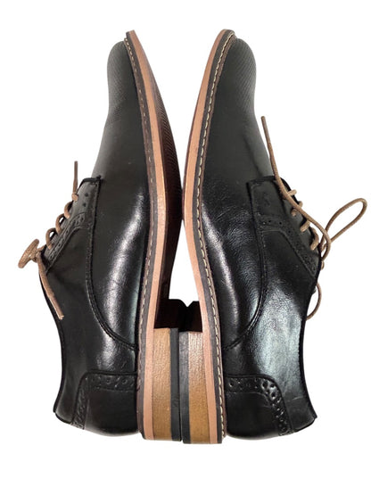 Size 10 Steve Madden Mens Black Oxford Bobby Shoe Lace Up