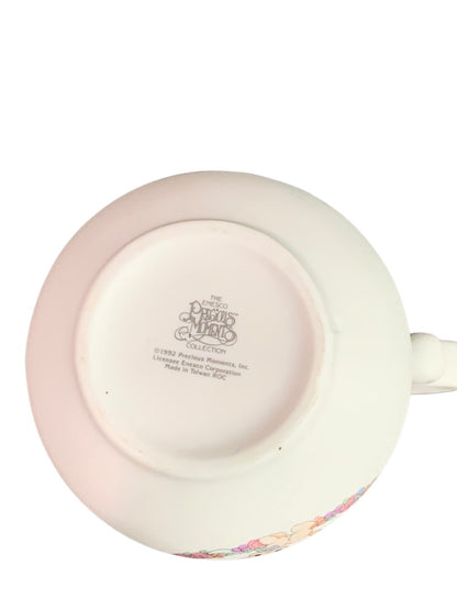 Precious Moments 1992 Decorative Pitcher and Saucer Kitten 3.5 Inch