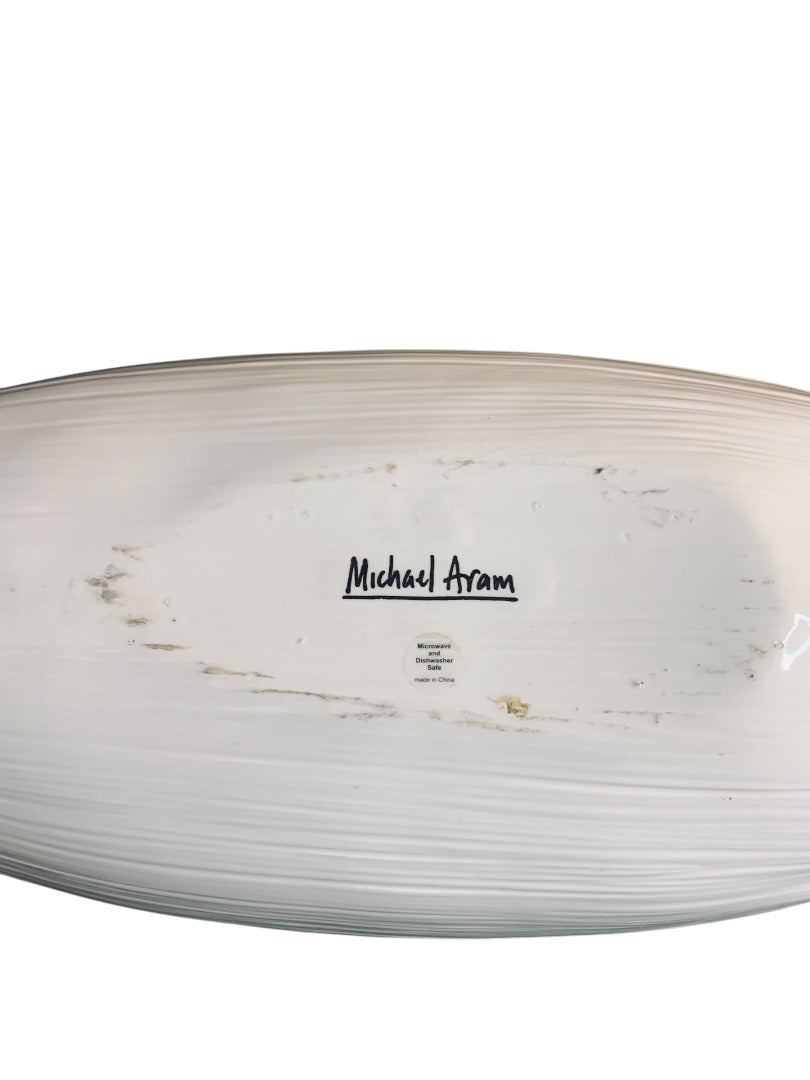 Michael Aram Large Statement Centerpiece Trench Bowl Dish Ceramic 27 Inch