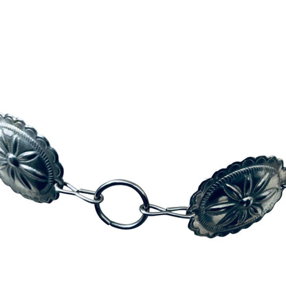 Vintage Silvertone Link Medallion Belt Adjustable to 33 Inches