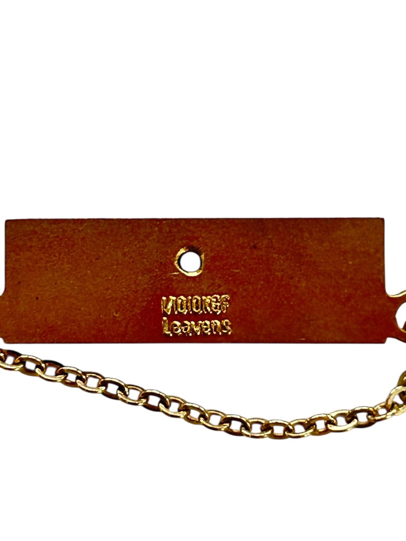 Vintage Leavens Ruler 15 inch Necklace Pendant Peridot Teacher Carpenter