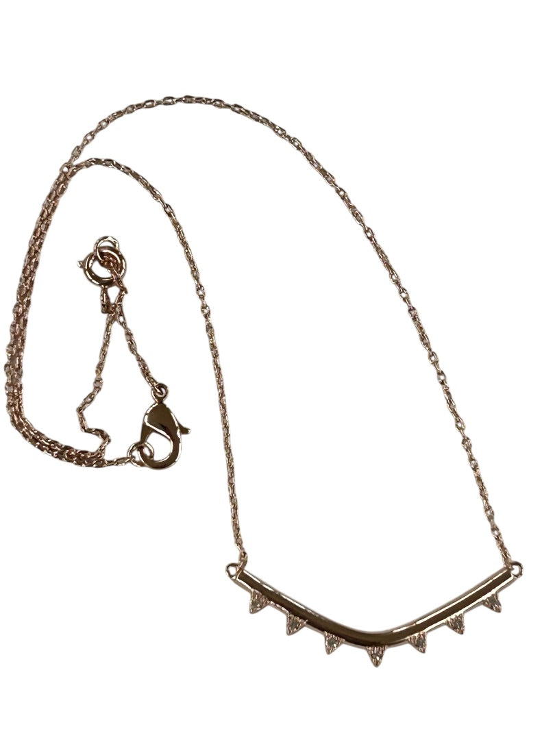 Copper Color 14 Inch Chain Pendant Necklace Pennant Design Lobster Clasp