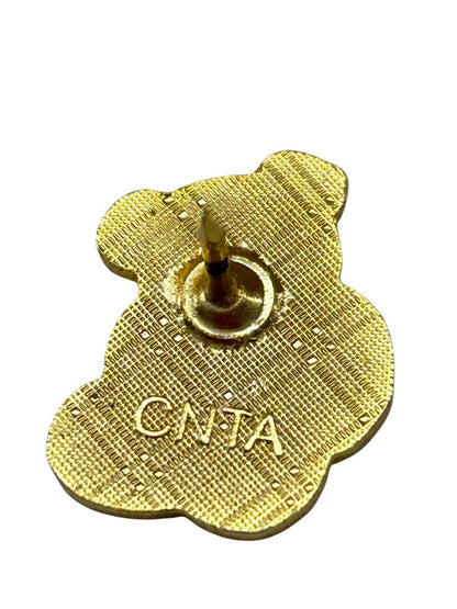 Enameled Panda Bear Lapel Pin .75 Inch Goldtone Black White