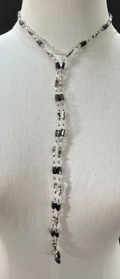 Magnetic Jewelry Strand 36 Inch Clear Black White Necklace or Bracelet