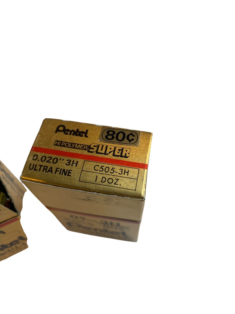 Pentel Super Refill Leads 25 Tubes .5mm 3H (0.020") Ultra Fine Hi-Polymer
