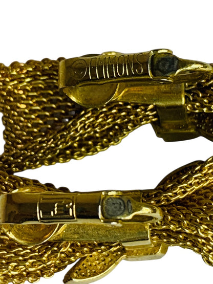 Emmons 1965 Parisienne Nights Rhinestone Accent Clip-On Earrings 1.5 Inch