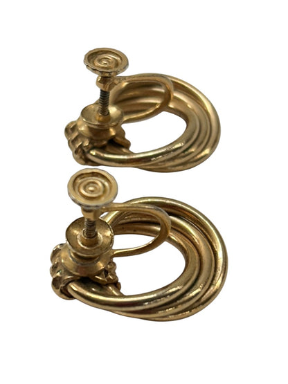 Vintage Goldtone Non-Pierced Screwback Earrings .9 Inch Diameter