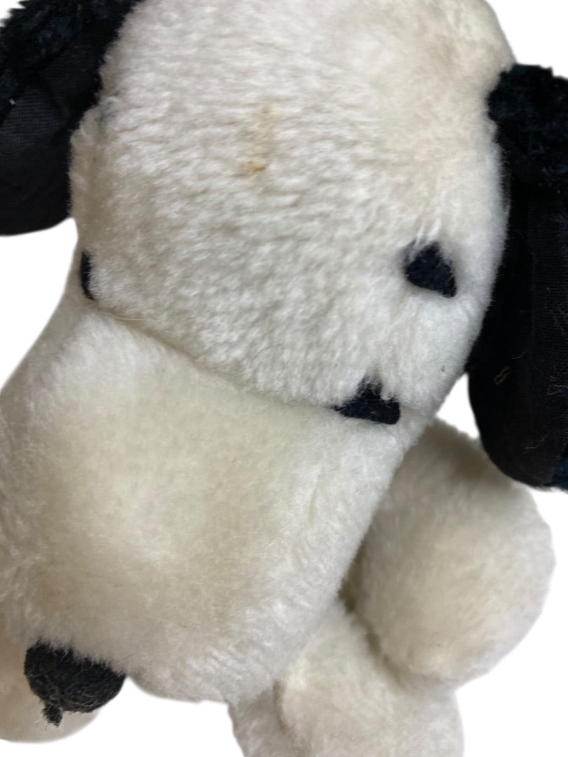 Vintage Sitting Plush Snoopy Peanuts Stuffed Animal 6 Inch Rough Condition