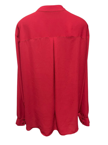 Size 24W INC International Concepts Womens Red Faux Wrap Blouse Shirt