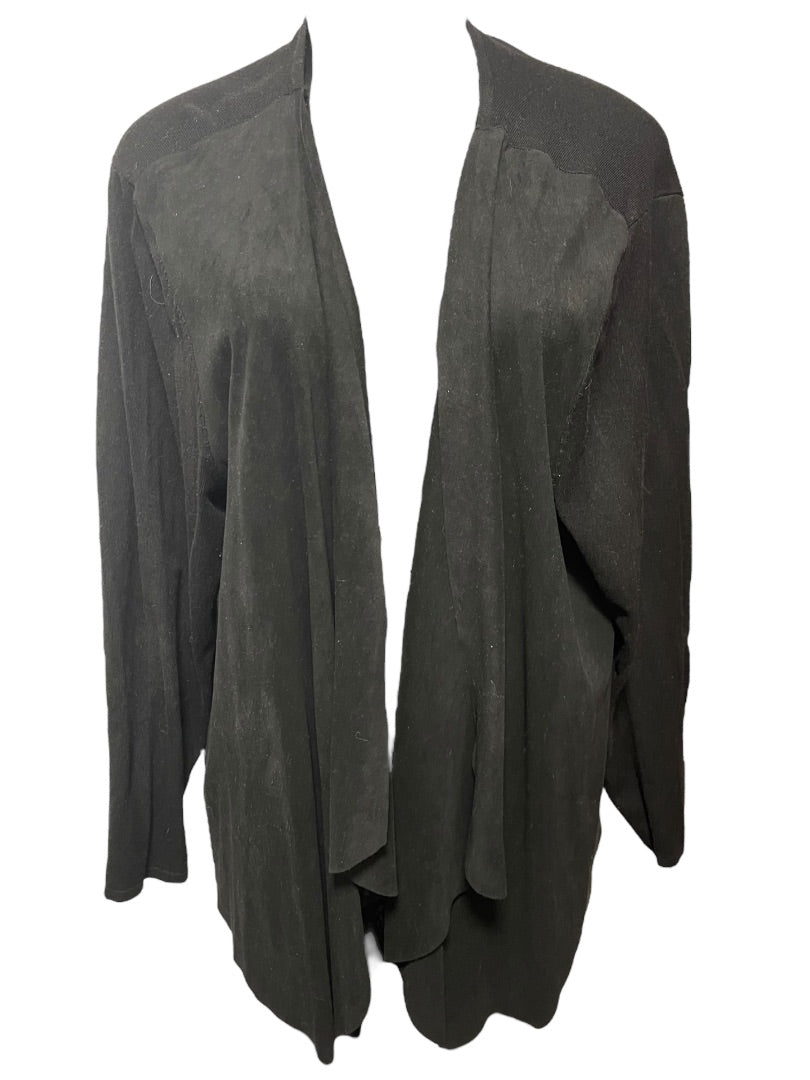 3X INC International Concepts Womens Open Cardigan Black