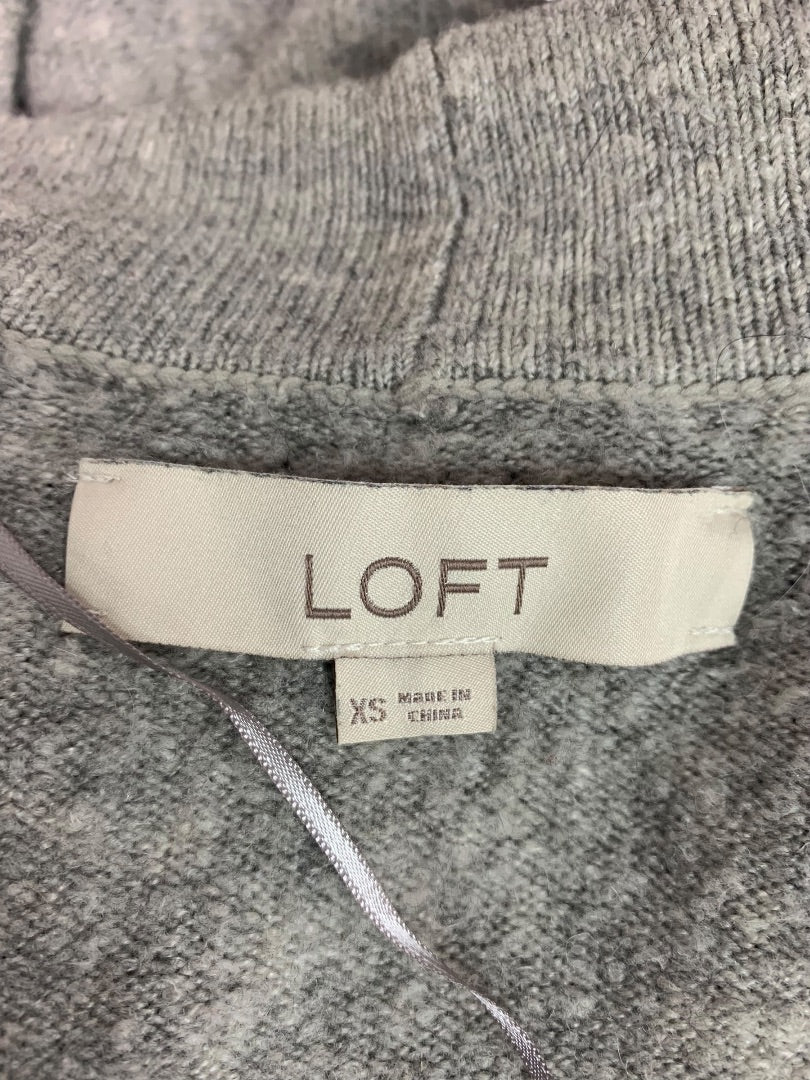 XS Loft Womens Gray Open Cardigan Sweater Tunic Length