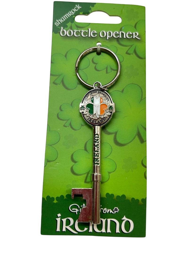 Ireland Souvenir Keyring Keychain Bottle Opener Shamrock New