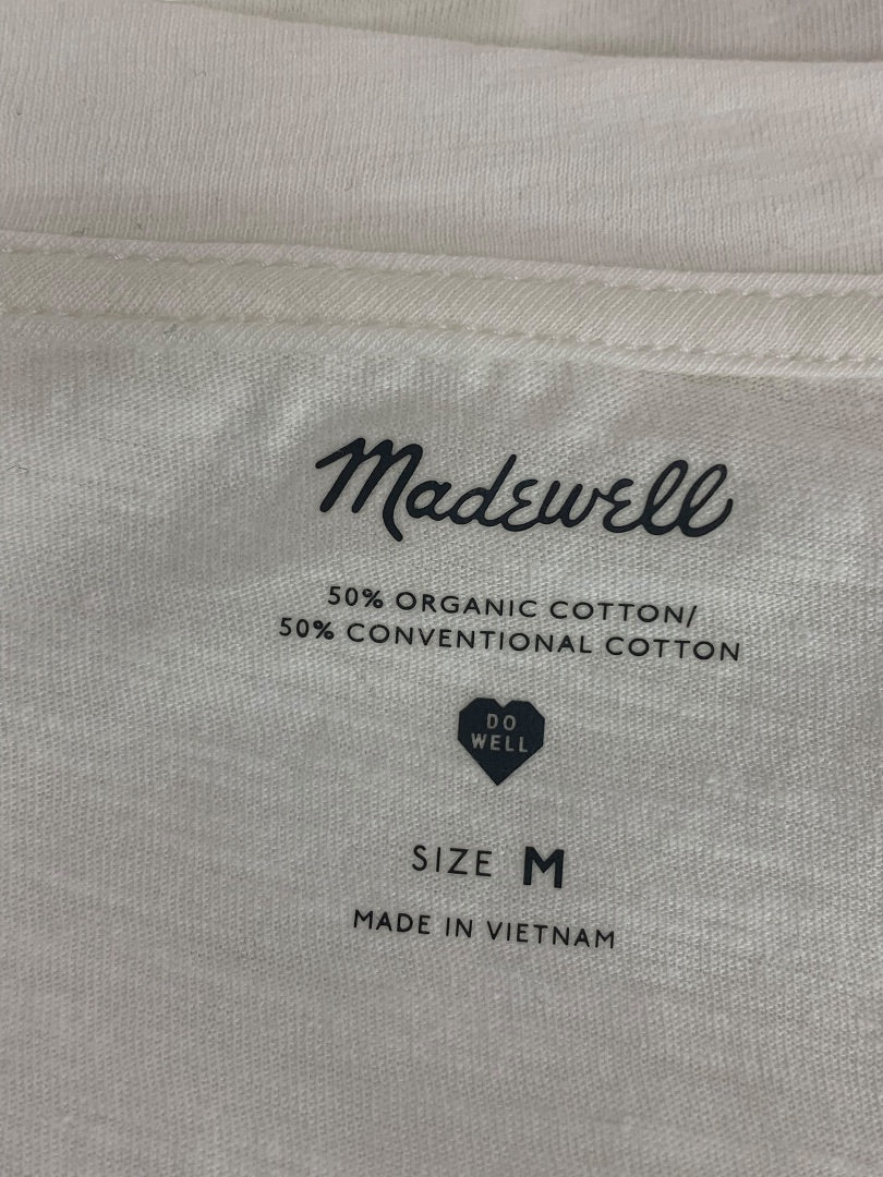Medium Madewell Womens V-Neck Tshirt White Organic Cotton Blend