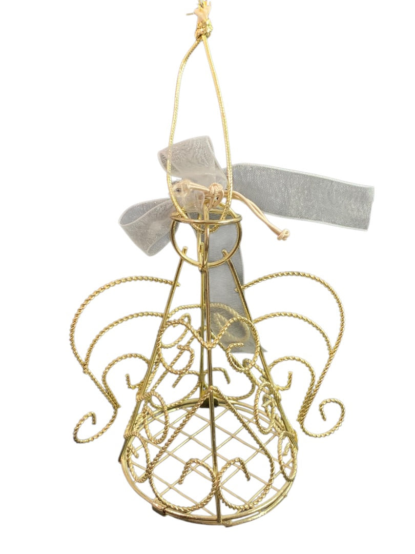 Goldtone Angel Ornaments Acrylic and Metal Hanging Christmas