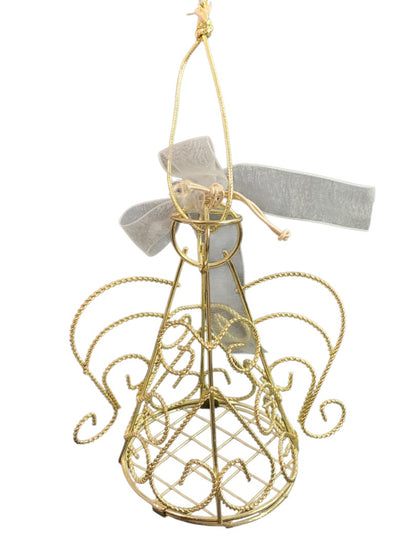 Goldtone Angel Ornaments Acrylic and Metal Hanging Christmas