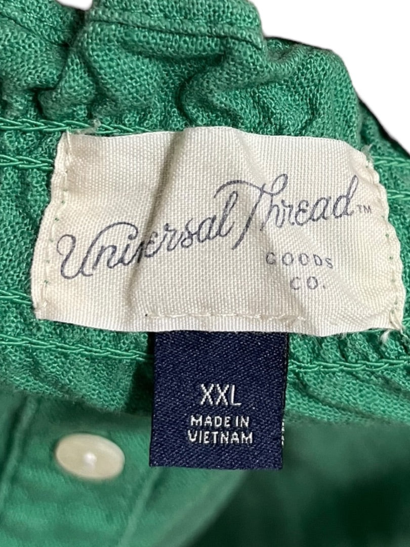 XXL Universal Thread Smocked Button Down Spaghetti Strap Dress Green