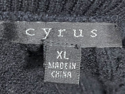 XL Cyrus Cable Knit Open Cardigan Sweater Black Womens