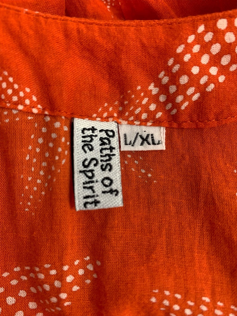 Large/XL Paths of the Spirit Womens Bathing Coverup Orange Starfish Sheer