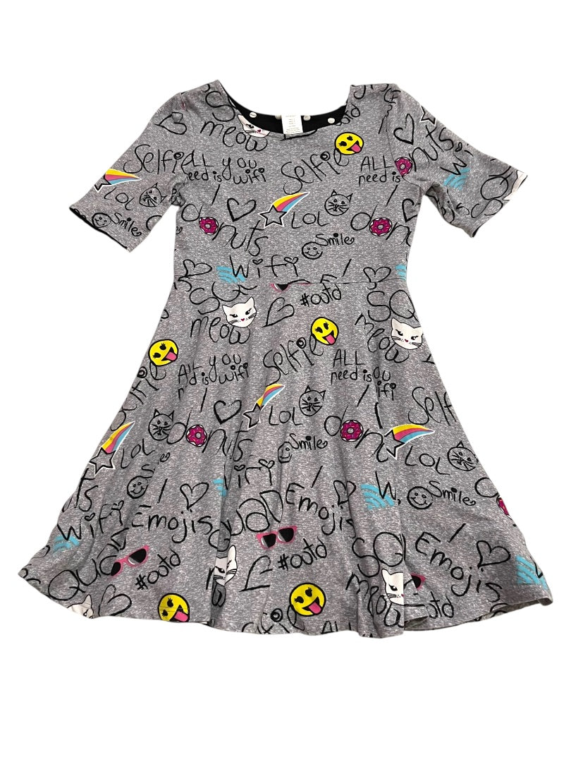 Size 8 Emily West Girls Reversible Tshirt Dress Polka Dot Graphic
