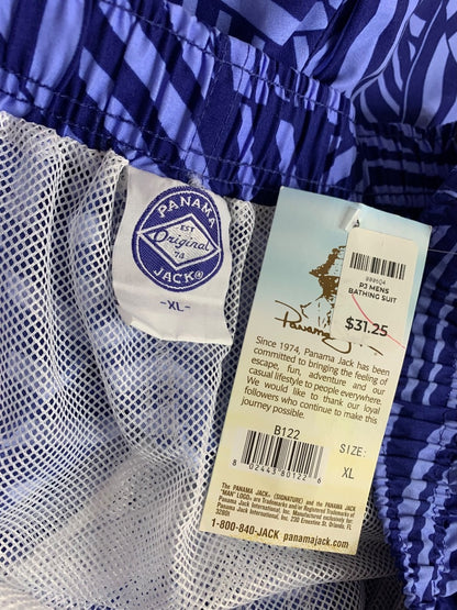 XL Panama Jack Mens New Swim Trunks 16" Bathing Suit Blue