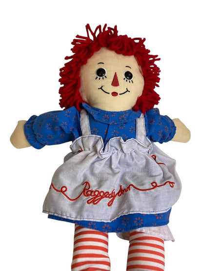 Vintage Raggedy Ann Rag Doll 18" Button Eyes Embroidered Face