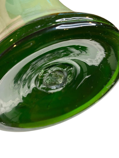 MidCentury Art Glass Sculpture Handblown Green 15" Maexsa Style