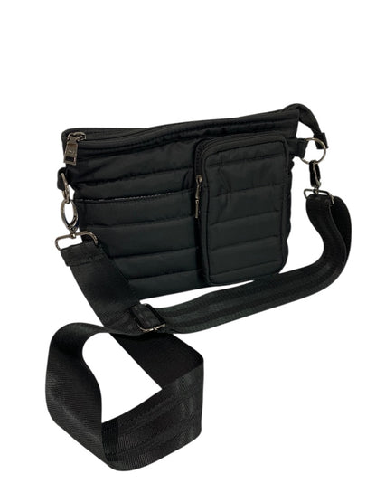 Think Rolyn Black Puffer Bag Crossbody Interchangeable Straps