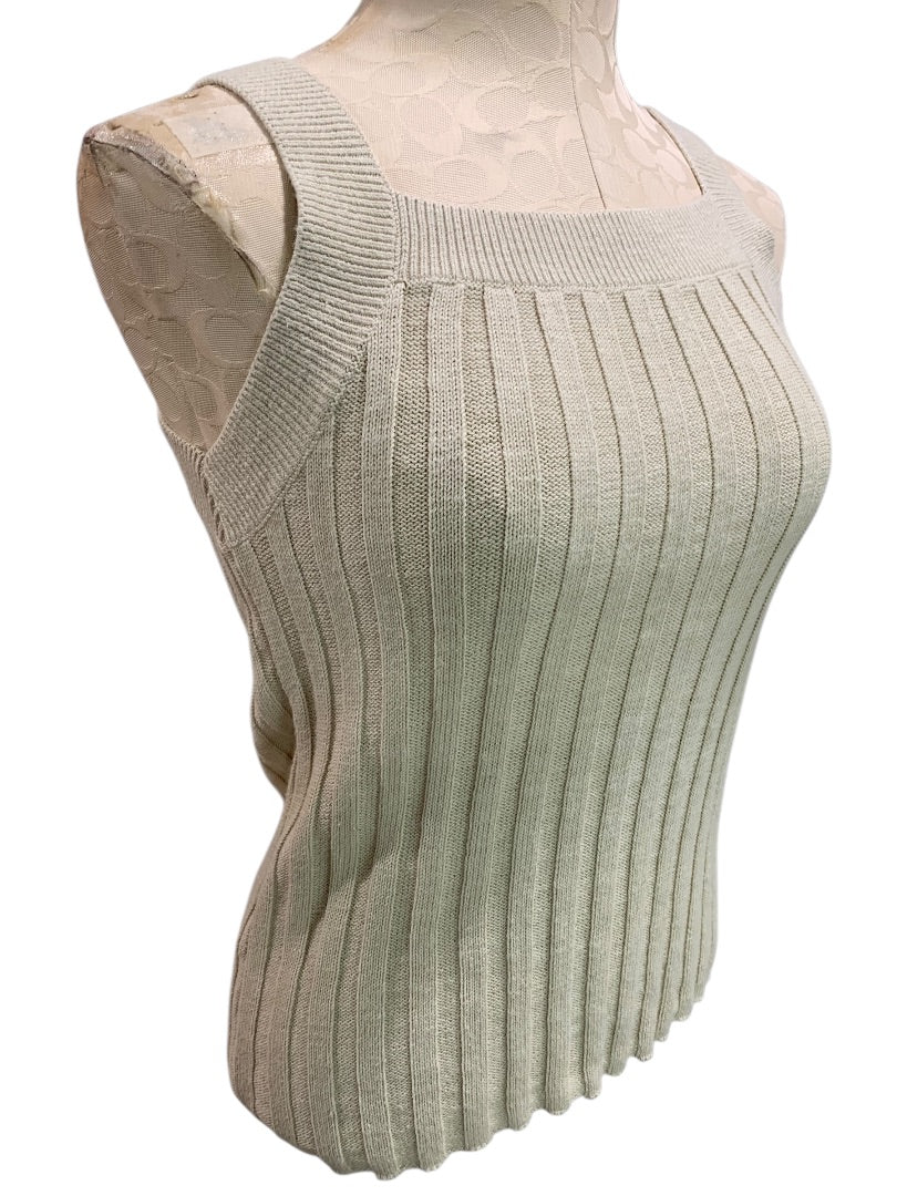 XS Loft Womens Tan Sweater Ribbed Sleeveless