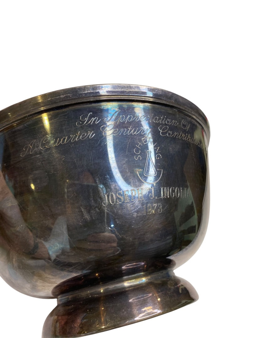 Towle Presentation Bowl Silverplate Over Copper 1973 Schering Joseph J Ingolia 6"