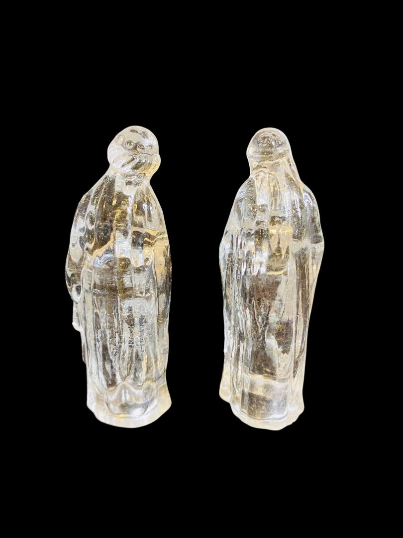 Set of 2 Glass Nativity Replacement Clear Wise Men 4"