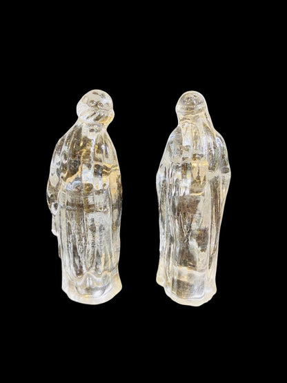 Set of 2 Glass Nativity Replacement Clear Wise Men 4"
