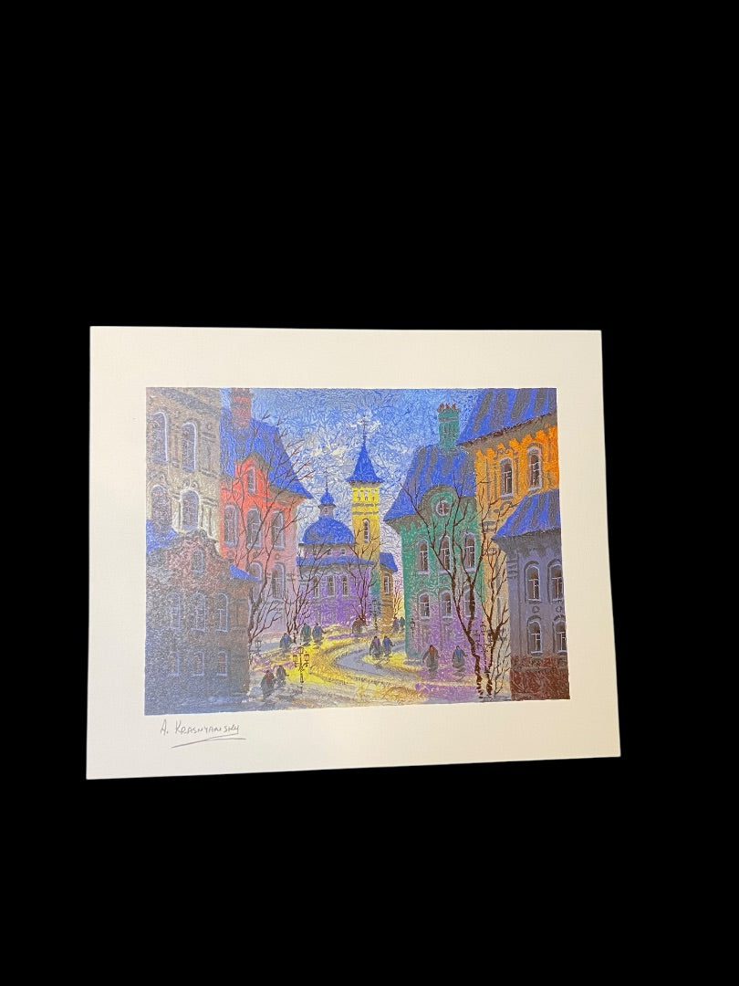 Anatole Krasnyansky Prague Icy Reflection Seriolithograph & COA Numbered 1998