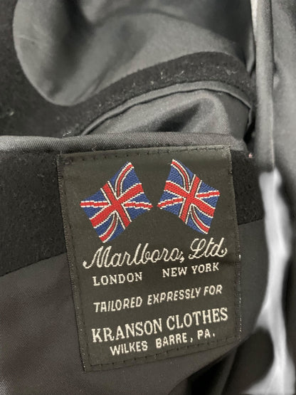 Size 50R Marlboro Ltd Mens Cashmere Wool Blend Black Overcoat