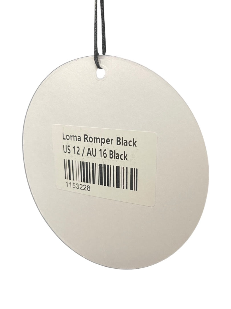 Size 12 Princess Polly 100% Cotton Lorna Romper Black New Off Shoulder