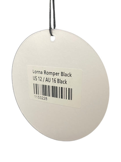 Size 12 Princess Polly 100% Cotton Lorna Romper Black New Off Shoulder