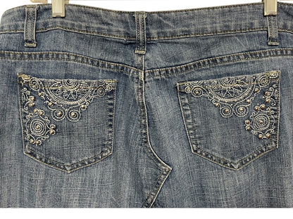 Size 16W Mwah Jeans Denim Skirt Midi Y2K Embellished Pockets