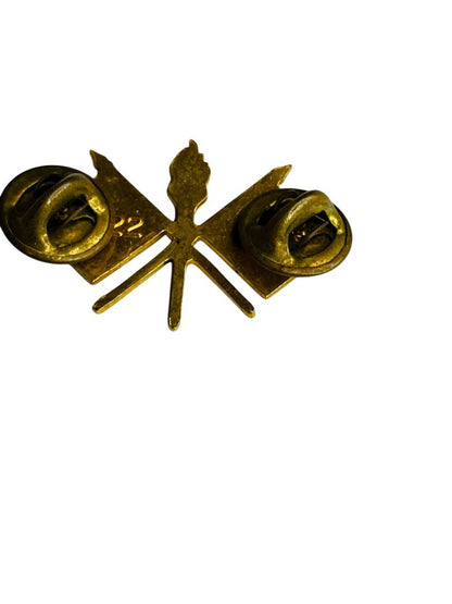 Vintage US Army Signal Officer Collar or Lapel Pin Goldtone 1"