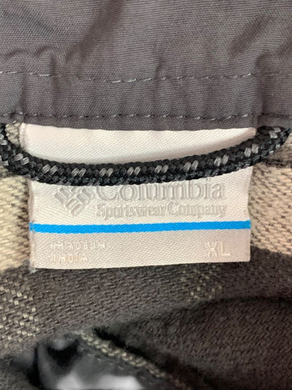 XL Columbia Mens Pitchstone Heavy Weight Flannel Shirt Gray Plaid