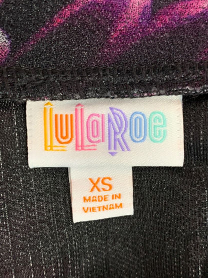 Size XS LulaRoe Madison Skirt Flare Purple Floral Pockets