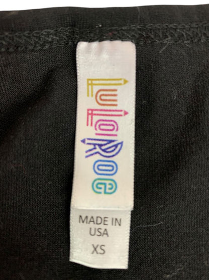 Size XS LulaRoe Black Scoop Neck Tshirt Womens Short Sleeve Hi Lo Hem